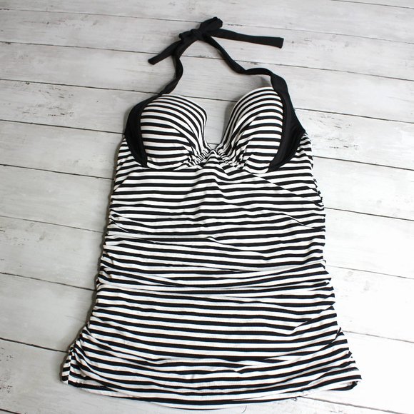 Tommy Bahama Women's Swim Top Size XS Bra Cup DD Black White Swimsuit - Picture 1 of 4